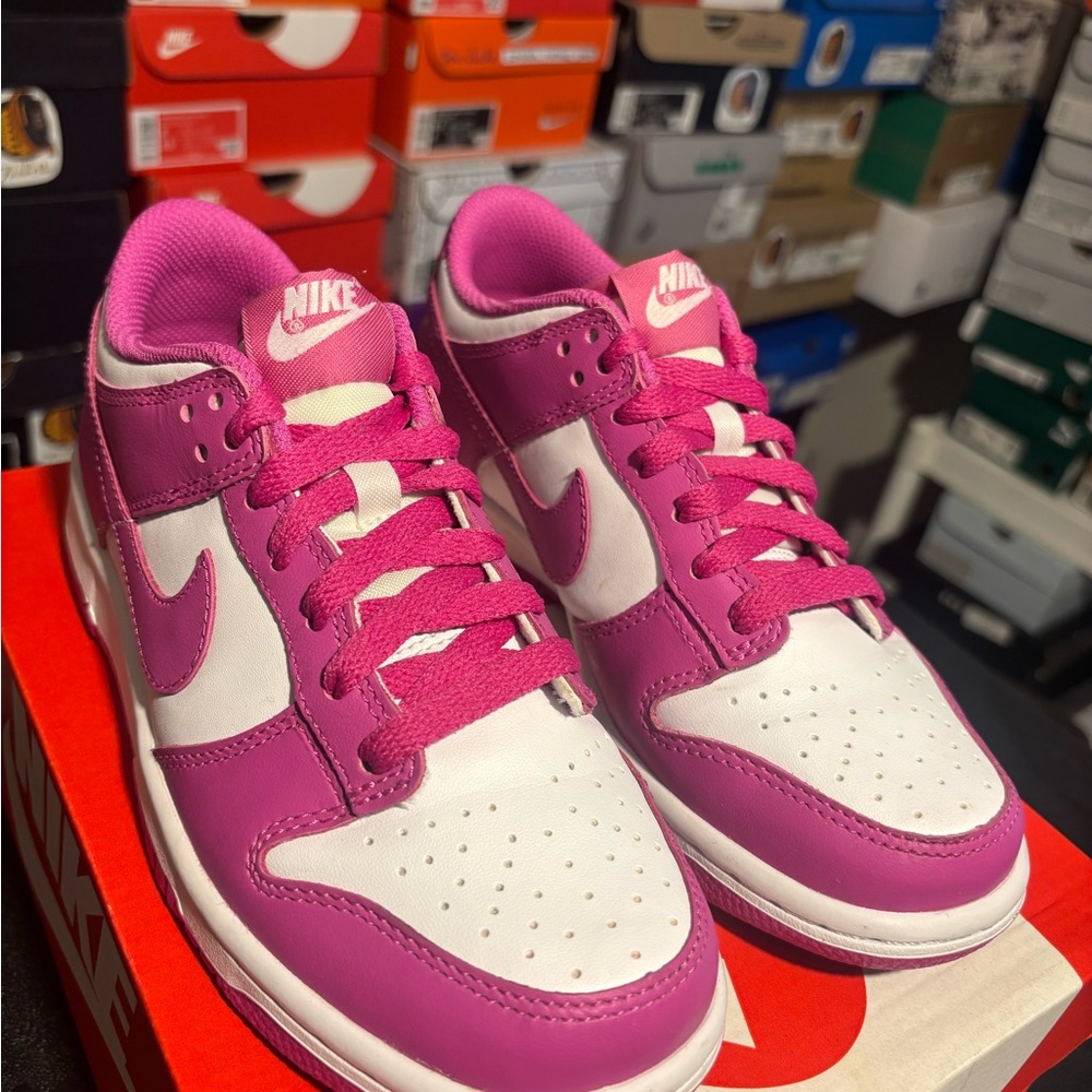 Nike Kids Pink and White Sneakers - Picture 2 of 10